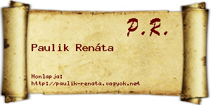 Paulik Renáta névjegykártya